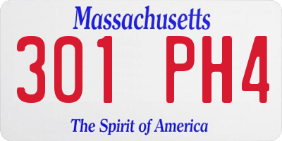 MA license plate 301PH4