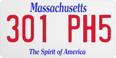 MA license plate 301PH5