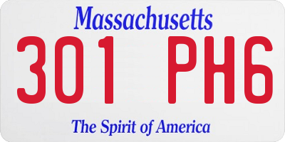 MA license plate 301PH6