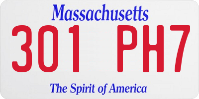 MA license plate 301PH7