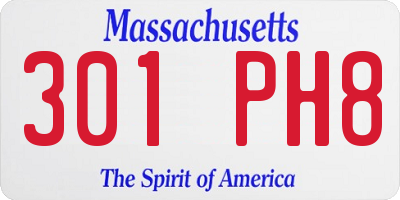 MA license plate 301PH8
