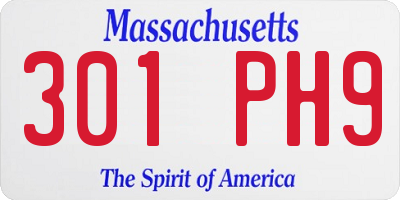 MA license plate 301PH9