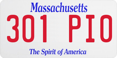 MA license plate 301PI0