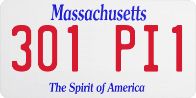 MA license plate 301PI1