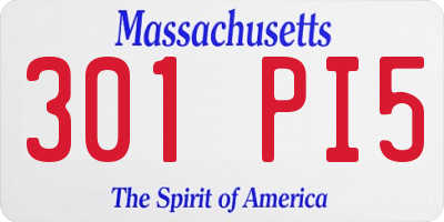 MA license plate 301PI5