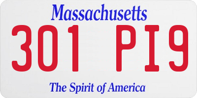 MA license plate 301PI9
