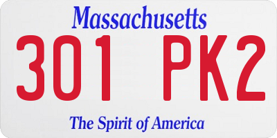 MA license plate 301PK2