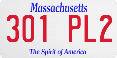 MA license plate 301PL2