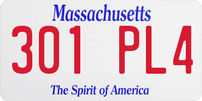 MA license plate 301PL4