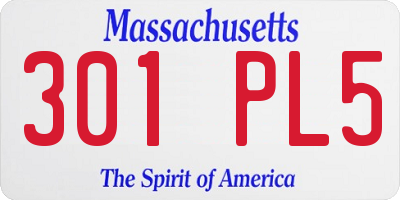 MA license plate 301PL5