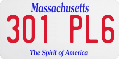 MA license plate 301PL6