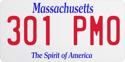 MA license plate 301PM0
