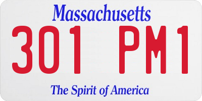 MA license plate 301PM1