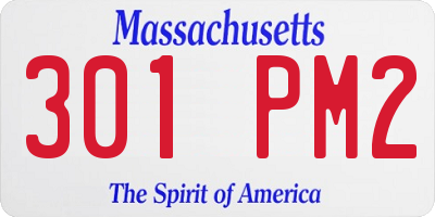 MA license plate 301PM2