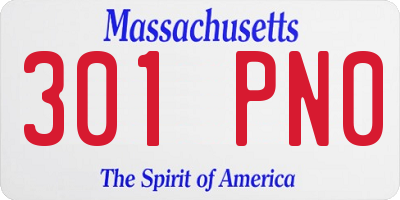 MA license plate 301PN0