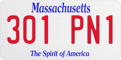 MA license plate 301PN1