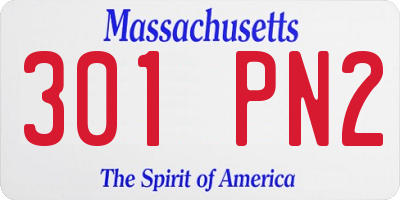 MA license plate 301PN2