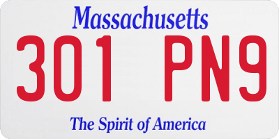 MA license plate 301PN9