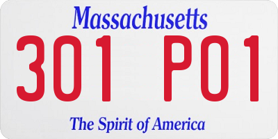 MA license plate 301PO1