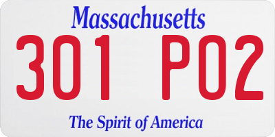 MA license plate 301PO2