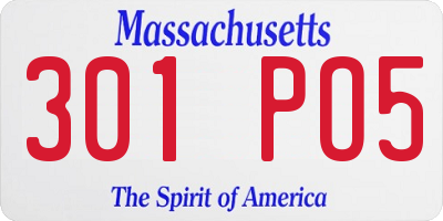 MA license plate 301PO5