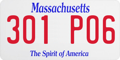 MA license plate 301PO6