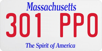 MA license plate 301PP0