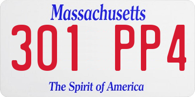 MA license plate 301PP4