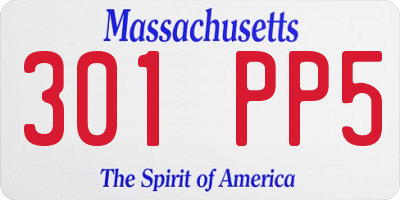 MA license plate 301PP5