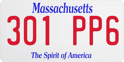 MA license plate 301PP6