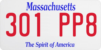 MA license plate 301PP8