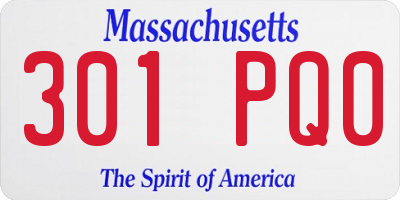 MA license plate 301PQ0