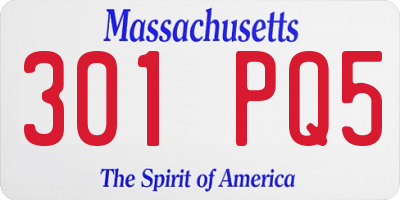 MA license plate 301PQ5