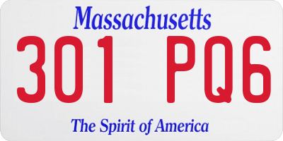 MA license plate 301PQ6