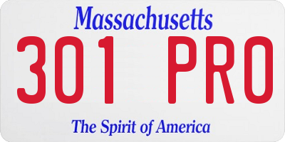 MA license plate 301PR0