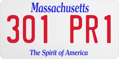 MA license plate 301PR1