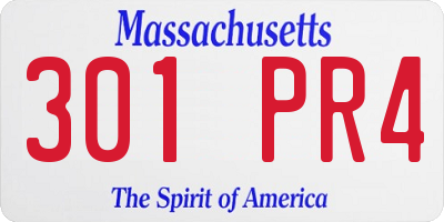 MA license plate 301PR4