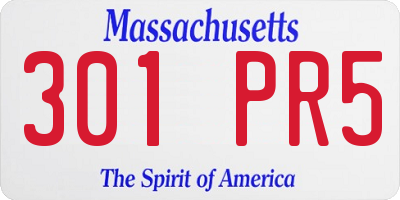 MA license plate 301PR5