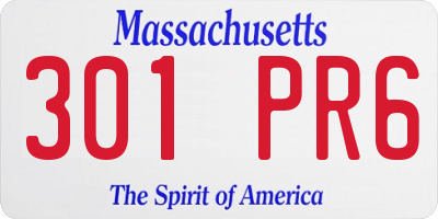 MA license plate 301PR6