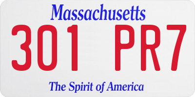 MA license plate 301PR7