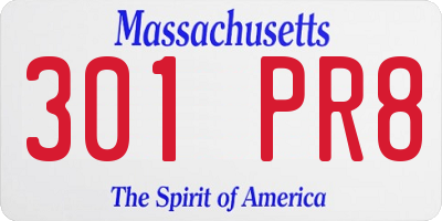 MA license plate 301PR8