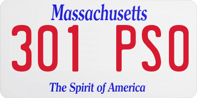 MA license plate 301PS0