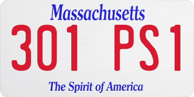 MA license plate 301PS1