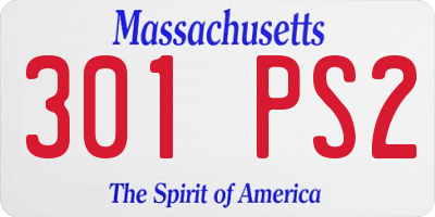 MA license plate 301PS2