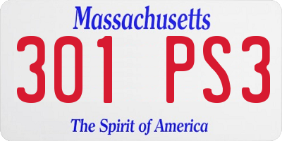 MA license plate 301PS3