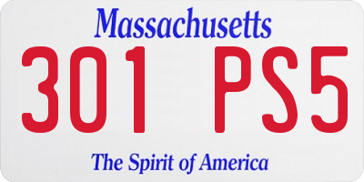 MA license plate 301PS5
