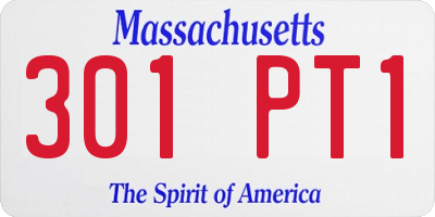 MA license plate 301PT1