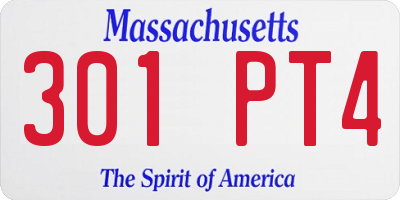 MA license plate 301PT4
