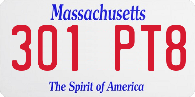MA license plate 301PT8