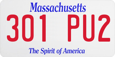 MA license plate 301PU2